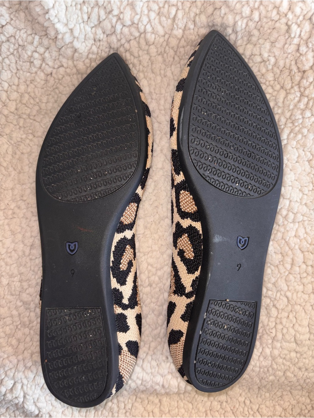 Rothy’s The Point Big Cat Leopard Print Knit Flats Women’s Size 9 US - Picture 6 of 8